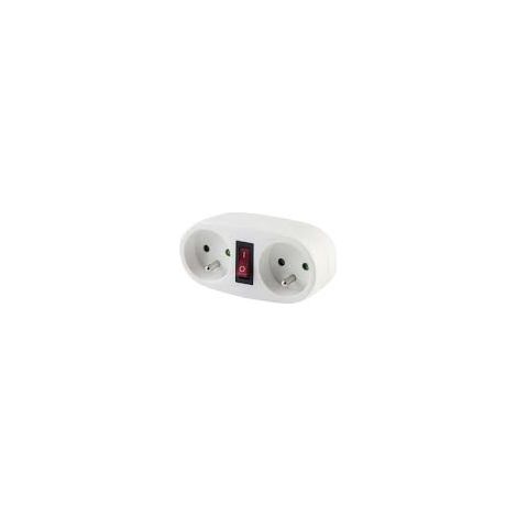 2x16a weißer Doppelbiplitenbuchse mit Chacon Switch - CHA48005