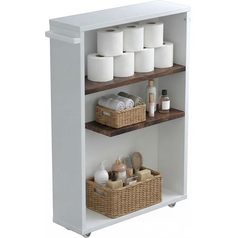 VCM - Étagère de niche d'armoire de salle de bains Nilari 61x20x45 H. 61 x B. 20 x T. 45 cm