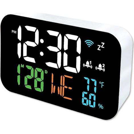Panneau multifonction LED, accessoire de température, accessoire de température et d'humidité, étalonnage automatique, boîtier blanc, lumière W. (1/5)