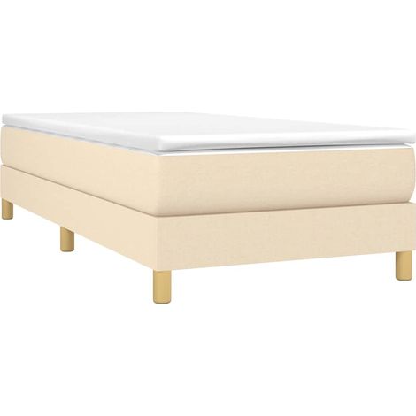 Box Spring Bed Frame Cream 80x200 cm Fabric vidaXL (1/4)