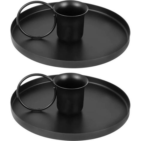 BelleRise - Lot de 2 supports de chandeliers en fer, porte-bougie conique en métal, support, support pour chandelier de style rétro (1/5)