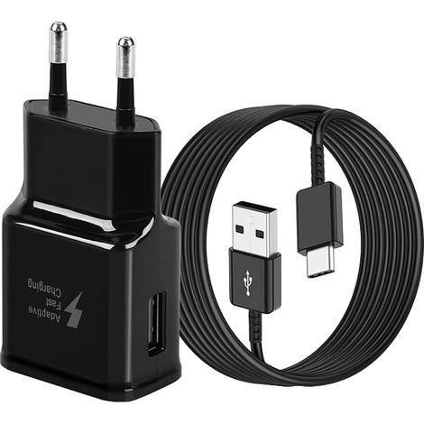 Chargeur Type C Rapide pour A16 A13 A14 A15 A20 A23 A25 A33 A35 A40 A50 A55 A54 A53 5g S21 S20 S10 S9 S8 Telephone Tablette Adaptateur Secteur avec 1.5m USB C Câble (1/5)