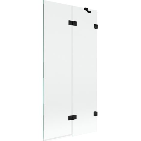 Paroi de bain 2 volets droite Mexen Lunar 90 x 150 cm, transparent, noir - 897-090-100-70-00-P (1/5)