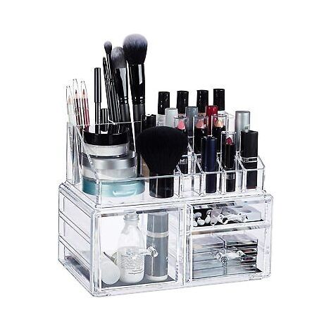 Espositore Organizer Porta Trucco Box Portagioie Cosmetici 3 Cassetti Art. 10257
