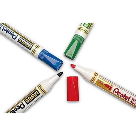 Marqueur Tableau Blanc - Pointe Conique - Effaçable Sans Trace - Noir Bleu Rouge Vert - Lot De 4 (1/2)