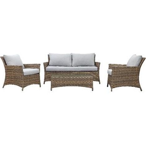 Gartenmöbelset 4-teilig 160x79x80 cm mit Sofa, 2 Sesseln und Tisch