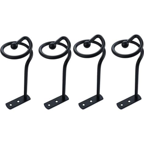 Lot de 4 embrasses de Rideaux décoratives en métal Noir pour Rideaux (1/4)