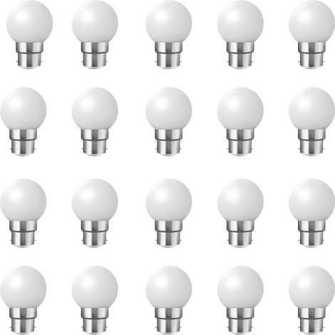 B22 Bajonettlampen - Packung mit 20 LED-Sofalampen 2W (entspricht 20W) - kaltweiß [Energieklasse B] (1/5)