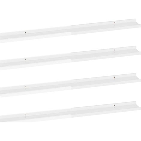 Étagères murales 4 pcs，Étagère flottante Blanc brillant 100x9x3 cm CFW27576 (1/5)