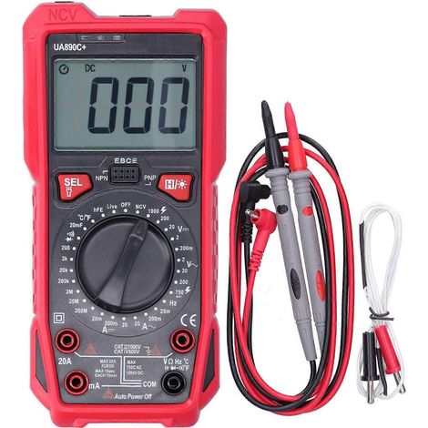 UA890C+ Multimeter mit LCD-Hintergrundbeleuchtung, Spannungs-, Strom-, Widerstands- und Kapazitätsmessung
