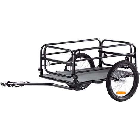 Remorque de vélo, capacité de charge de 72,5 kg, chariot de vélo, rangement compact pliable et dégagement rapide avec attelage, roues de 406 mm, pour les roues de vélo de 558,8 mm à 711,2 mm (1/5)