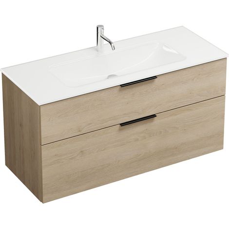 Burg Eqio Glas-WT+WT-Unterschrank Eiche D.Cashmere/Weiß GR0200
