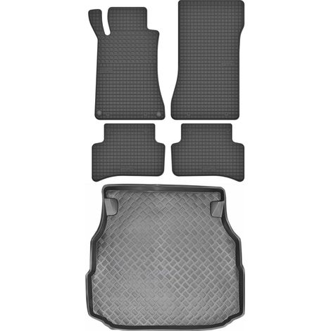 Juego de alfombrillas de goma para coche y alfombrilla para maletero para Mercedes Clase C W203 Sedán (2000-2007).