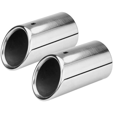 Qiilu 1Paire Tuyau d’Echappement de Gas Tail Pipe en Acier Inoxydable Embout de Pot Arrière (1/5)