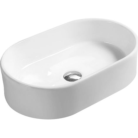 Oval Ceramic Countertop Vessel without Overflow - 565mm