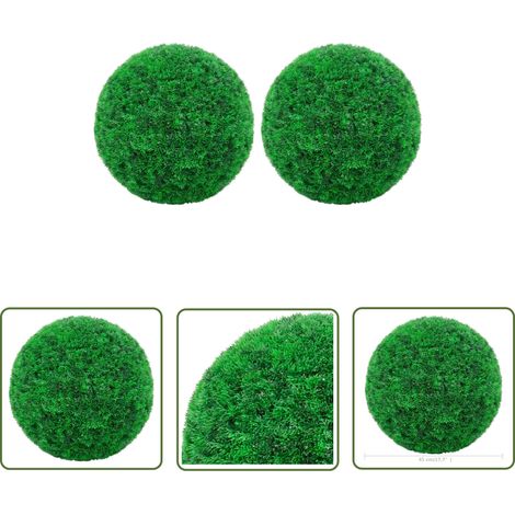 The Living Store Boules de buis artificielles 2 pcs 45 cm - Balles De Buis Artificielles - Décoration Intérieur Extérieur - Plantes Artificielles - Verdure Synthétique - Boules De Sapin Artificielles (1/4)