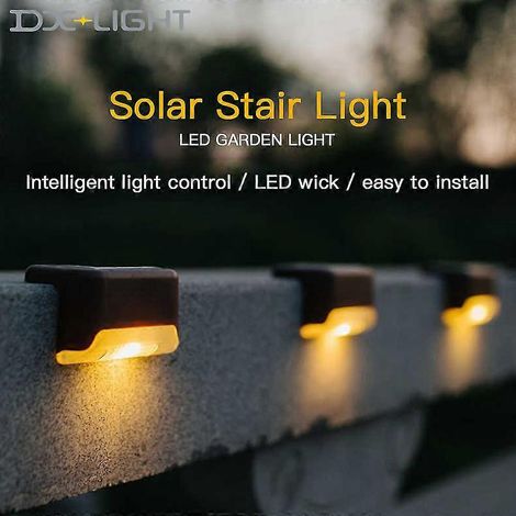 Lampe solaire LED pour escalier, étanche, pour clôture, jardin, allée, cour, terrasse, marches, veilleuse solaire (1/5)