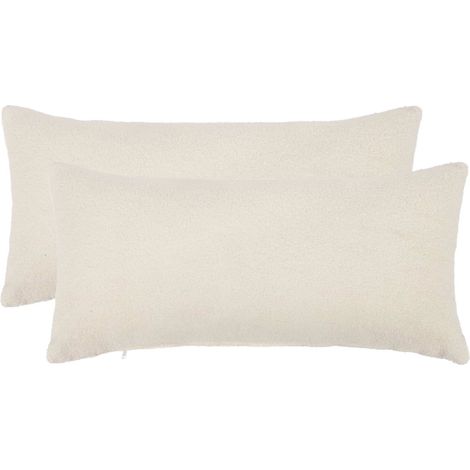 Housse de coussin 2 pcs HEERLEN Crème 40 x 70 cm Bouclé vidaXL (1/5)