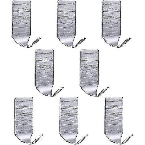 Crochets métalliques auto-adhésifs, lot de 8