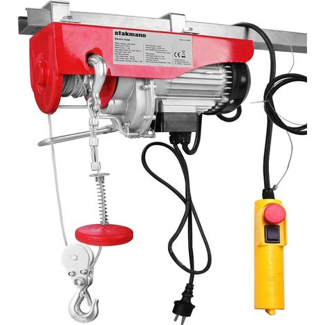 Argano Montacarico Paranco Elettrico Verricello Sollevatore Carico 125 - 250 kg Rosso (1/4)