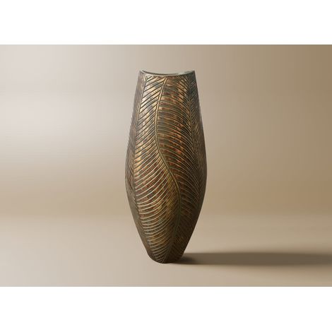 Vase en polyrésine vert et doré H54 cm ZAHARA (1/2)