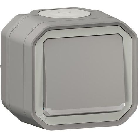 Legrand - Interrupteur ou va-et-vient témoin Plexo complet saillie - Gris