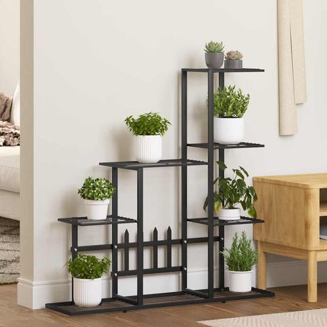 vidaXL Flower Stand 94,5x25x88 cm Black Metal (1/5)