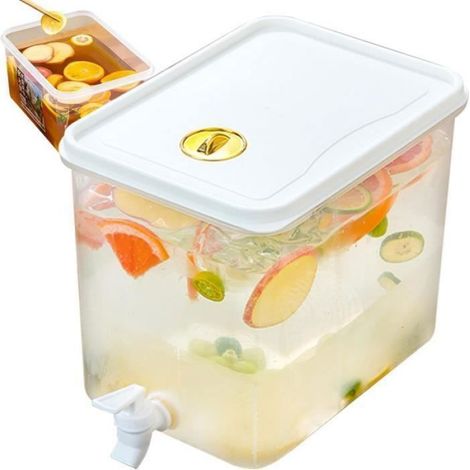 Distributeur De Boissons - 10 L - Avec Robinet - Pour Eau Jus Th Glacé Limonade - Seau À Glaçons Inclus (1/5)