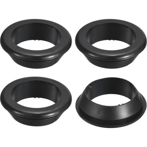4 Pcs Passe Fil Caoutchouc, 40mm ID, 50mm Diamètre du Trou d'Installation Bouchon de Trou Caoutchouc Creux à Double Face Rond Joint d'Étanchéité pour Câblage Électrique, Noir (1/5)