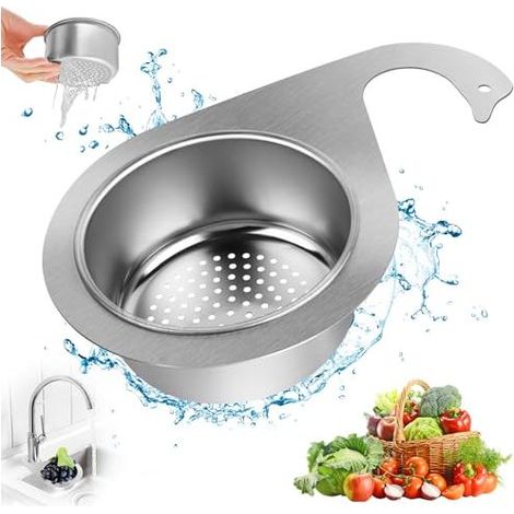 Panier D'évier en Forme de Cygne, Panier de Vidange D'évier en Acier Inoxydable en Forme de Cygne, Panier de Vidange Multifonct pour Égouttoir Cuisine pour Fruits (1/5)