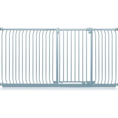 Safetots Extra Tall Elite Safety Gate, 225cm - 234cm, Matt Grey, Extra Tall 96.8cm in Height, Pressure Fit Stair Gate