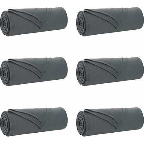 Couvertures à jeter 6 pcs Gris foncé 210 x 140 cm Toison