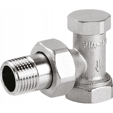 Perfexim Vanne de radiateur - 1/2" - Laiton nickelé - Résistante et durable - Design compact (1/3)