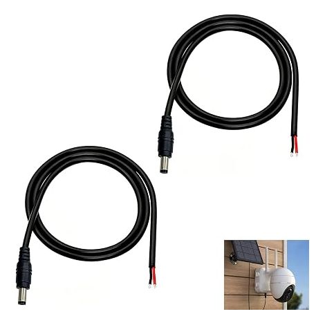 DC Power Cable, 5.5mm x 2.1mm Male to Bare Wire 1m 18AWG Repair Cables for 12V 24V Power Supply CCTV DVR LED Strips and Low Voltage Devices (1/3)