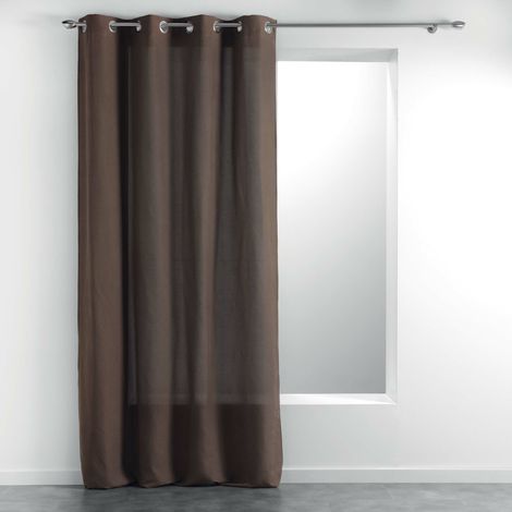 Rideau à Œillets 140 x 260 cm – Tissé Uni – Méliane Noisette
