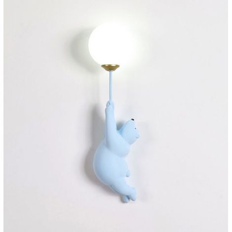 Applique murale LED moderne pour chambre d'enfant, Blue bear with both hands, single color warm light/mcj (1/4)