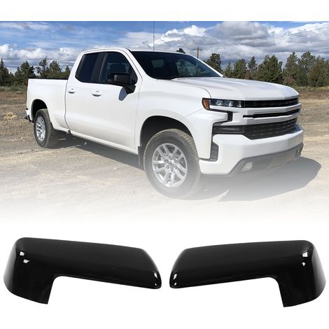 Selbstklebende (obere) Rückspiegelabdeckung für Chevy Silverado Sierra 1500 (2019–2022), glänzend schwarz (1/5)