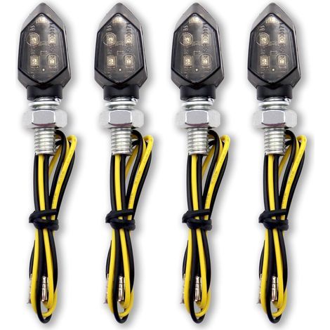 4 x Indicateurs de Moto LED, Mini lumières de Moto étanches 12 V, Approuvé E pour Moto, Voitures à pédales (1/4)