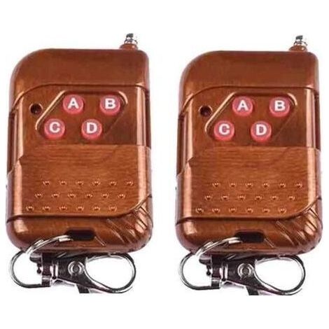 Télécommande radio 433 MHz pour portes coulissantes, quatre boutons, acajou (1/3)