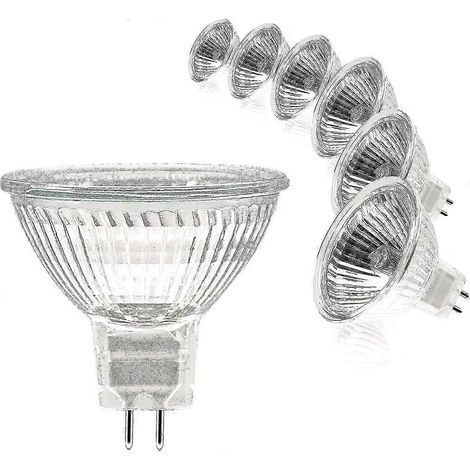 Ampoule halogène MR16 Spot 12 V 35 W GU5.3 à intensité variable, 2 broches, blanc chaud 2700 K, lot de 6 (1/5)