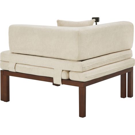 Canapé-lit pliant en bois massif beige avec lit escamotable simple (1/5)