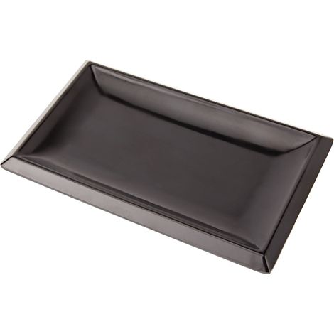 Bac rectangulaire classique en mélamine 26x16x2cm Noir (1/5)