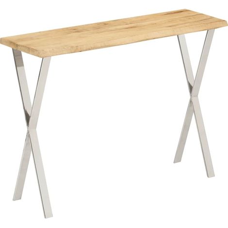 Konsolentisch mit Baumkante 105x33x76 cm Massivholz Mango