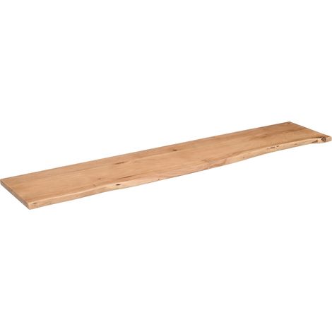 Holzplatte Arya mit echter Baumkante (einseitig), 180 x 30 cm, Akazienholz eichefarben, massiv & lackiert (1/5)