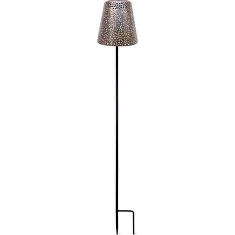 Lampe solaire - GARDEN ID Or - Ø12 h70 cm - Autonomie 6-8h - Pied stabilisateur - Bouton on/off - Sans câblage - Pile AAA. (1/3)