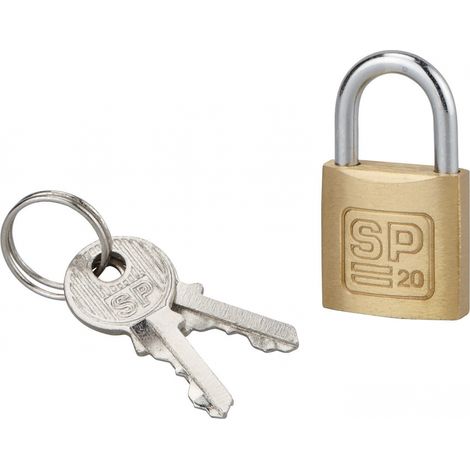 Cadenas à clé SP, bagage, 20mm, anse acier cémenté nickelé, 2 clés - SP