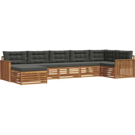 Outdoor Sofa Set with Cushion 7 pcs Natural and Anthracite vidaXL (1/5)