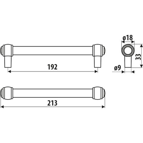 Rail RE23, nickel brossé, 192 mm (1/2)
