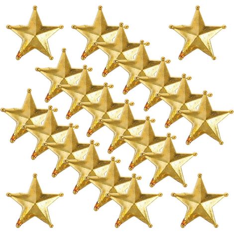 50 mini étoiles dorées pour décorer le sommet d'un sapin de Noël à la maison ou pour une fête. (1/5)