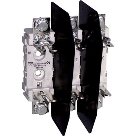 Portafusibile per fusibili NH 00, tripolare, 690V 160A, fissaggio su guida DIN, tipo PNH00x3-DIN-SB - Wimex 5553175K (1/2)